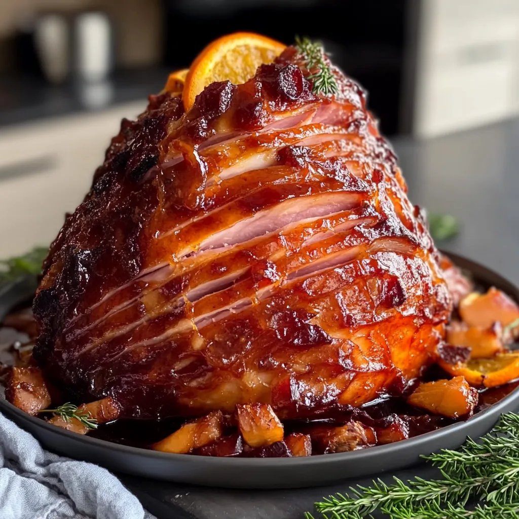 Honey Baked Ham w/ Orange-Brown Sugar Glaze 🍊