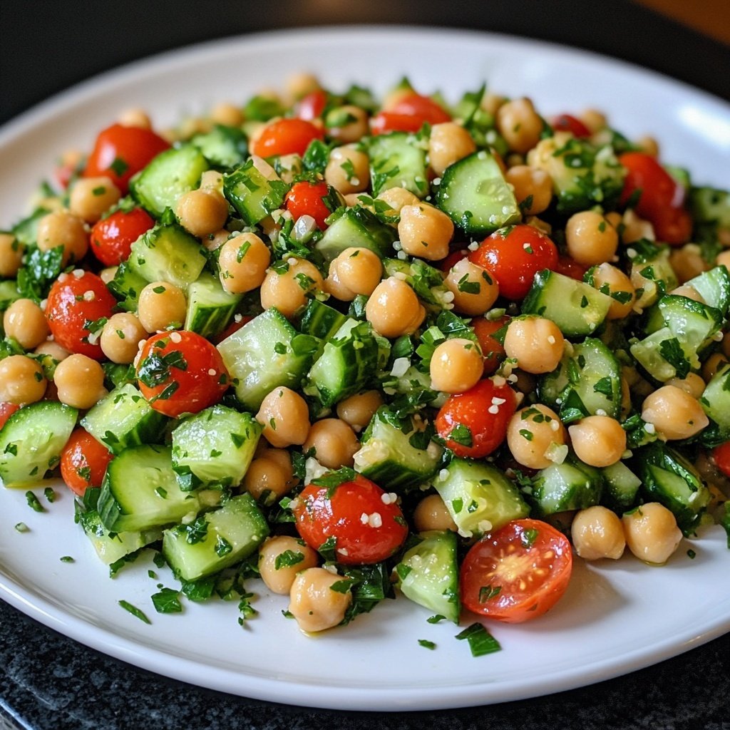 Healthy Mediterranean Chickpea Salad Lunch