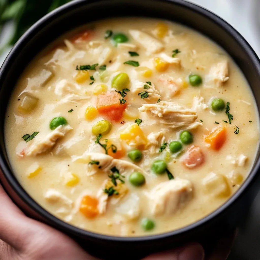 Easy Creamy Chicken Pot Pie Soup