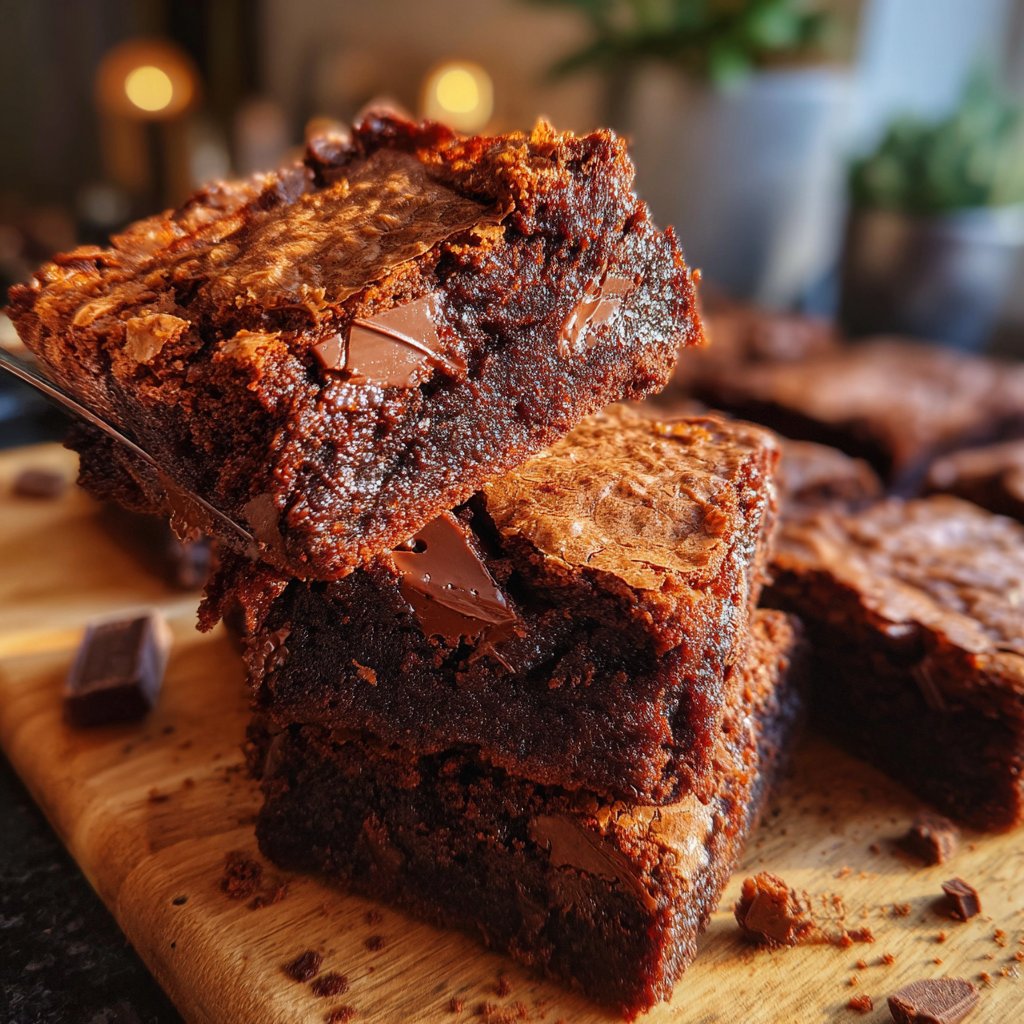 Crispy Sourdough Discard Brownies