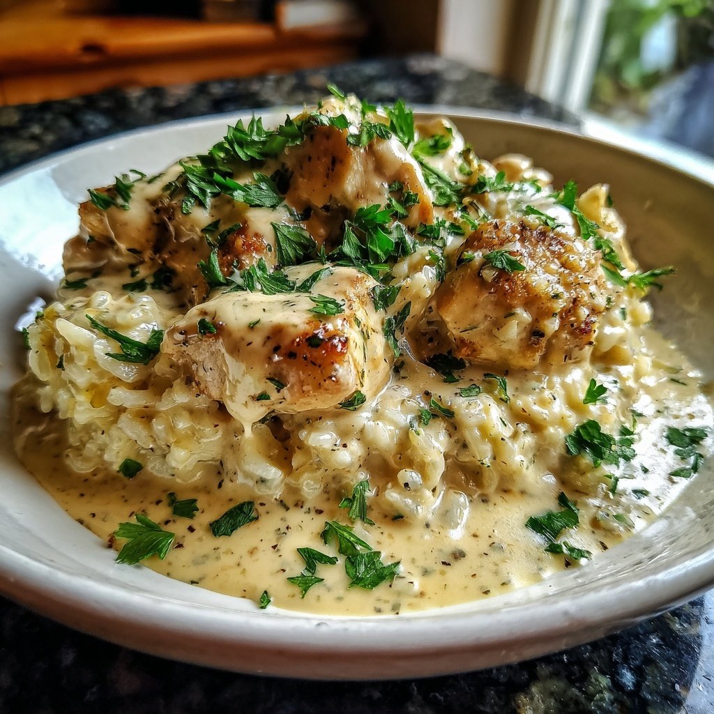 Creamy Garlic Chicken And Rice