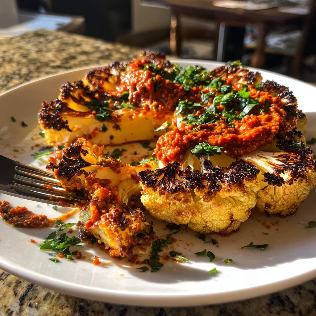 Cauliflower Steak with Romesco