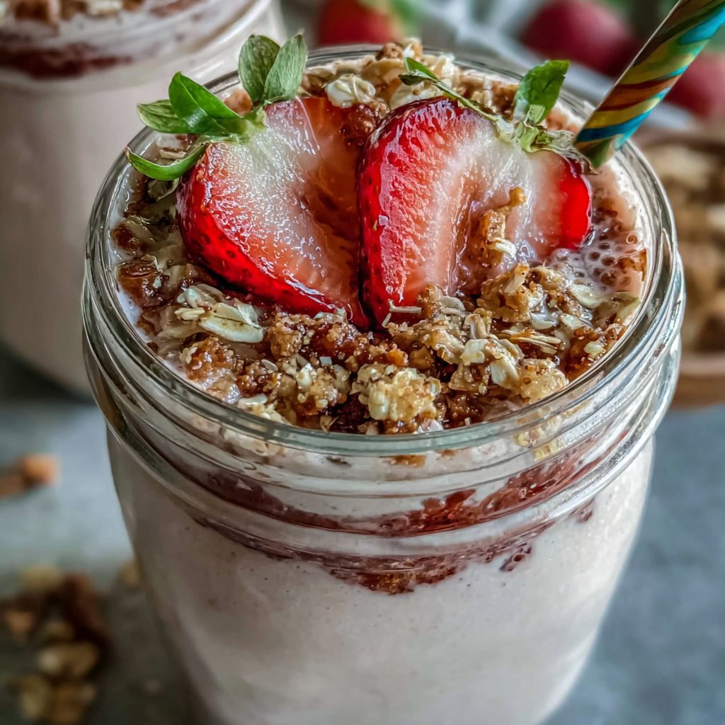 Strawberry Oat Yogurt Smoothie