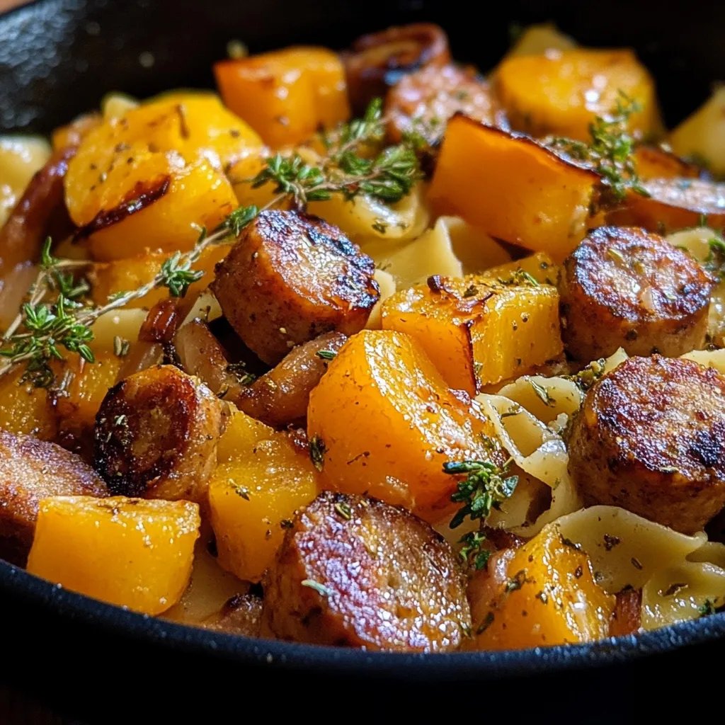 Delicious Autumn Sausage Pasta Squash