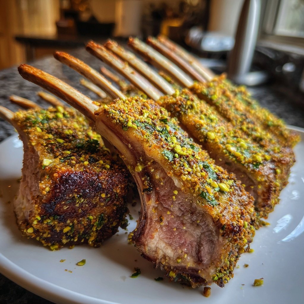Lamb Rack with Mint Pistachio Crust