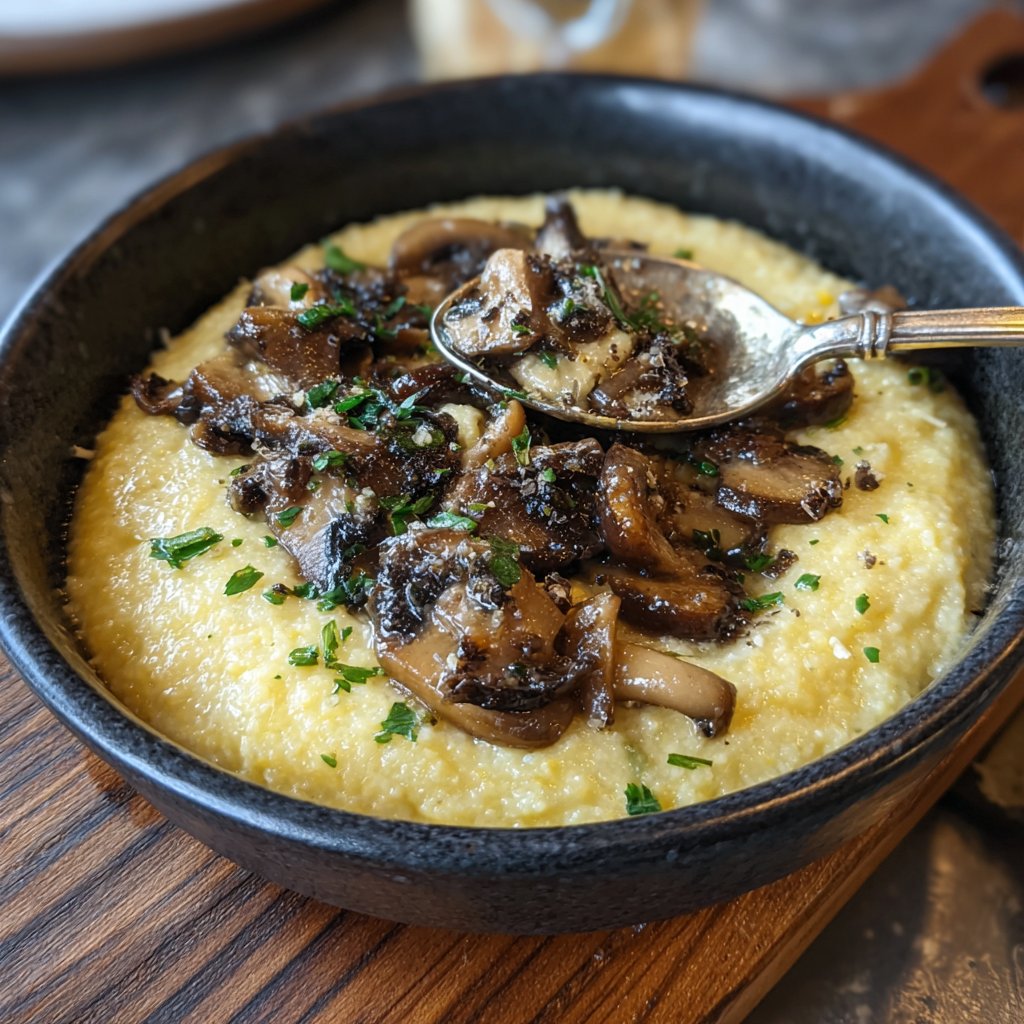 Creamy Polenta with Truffle Mushrooms