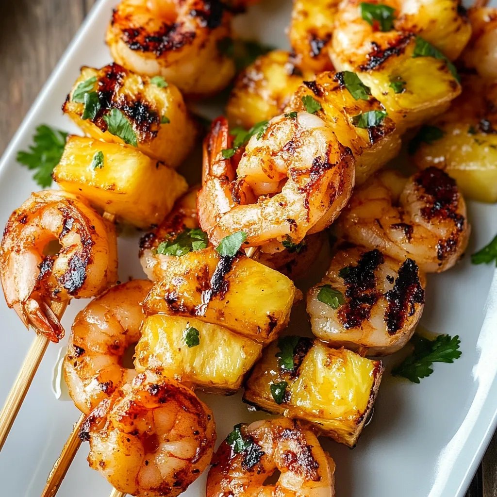 Sweet and Spicy Pineapple Shrimp Skewers