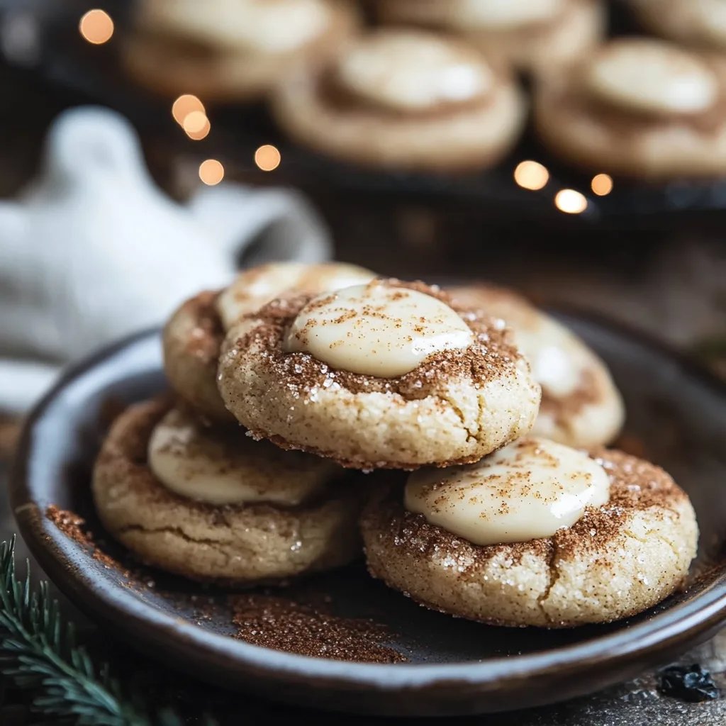 Eggnog Snickerdoodle Thumbprint Cookies